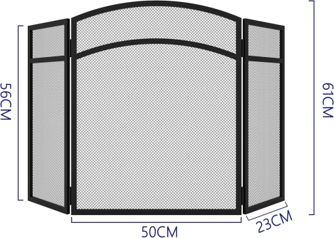 Osłona kominka, składana osłona kominka 96 x 60 cm, czarna