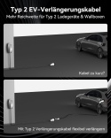 Przedłużacz Ładowarki EV Typ 2 (32A, 22kW, 8m, 3-fazowy) – do elektrycznych