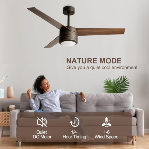 Reiga wentylator sufitowy 132 cm LED pilot ściemnianie dwustronny silnik DC