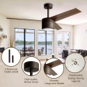 Reiga wentylator sufitowy 132 cm LED pilot ściemnianie dwustronny silnik DC