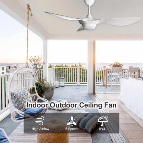 Wentylator sufitowy Reiga White z oświetleniem lampa LED i pilotem 132cm