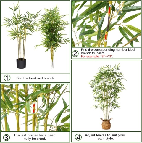 Sztuczne drzewko bambusowe 160 cm - realistyczna dekoracja do domu i biura