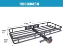 Tylny bagażnik na hak holowniczy 120 x 61 x 15 cm do150 kg