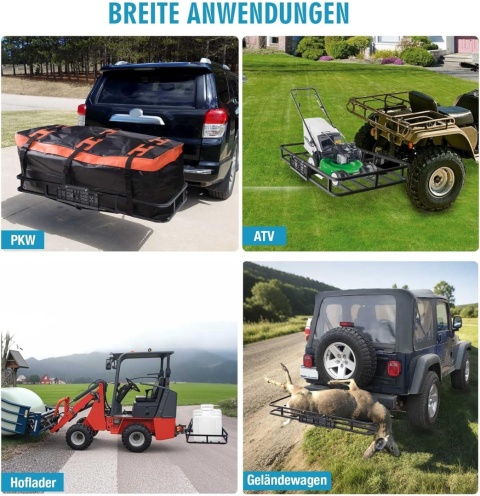 Tylny bagażnik na hak holowniczy 120 x 61 x 15 cm do150 kg