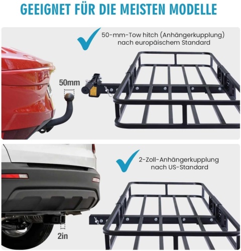 Tylny bagażnik na hak holowniczy 120 x 61 x 15 cm do150 kg