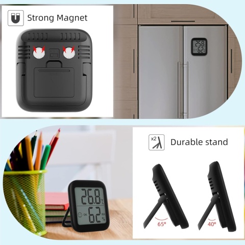 VICKSONGS 3 sztuki, Higrometr Cyfrowy, Termometr Wewn., Wskaźnik Komfortu