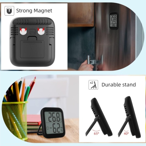 VICKSONGS 3 sztuki, Higrometr Cyfrowy, Termometr Wewn., Wskaźnik Komfortu