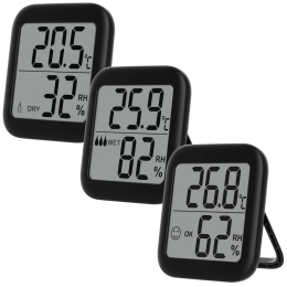 VICKSONGS 3 sztuki, Higrometr Cyfrowy, Termometr Wewn., Wskaźnik Komfortu