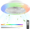 Wentylator sufitowy z oświetleniem i pilotem 48,5 cm, ściemnialny, 6 poziomów prędkości