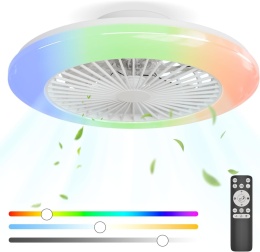 Wentylator sufitowy z oświetleniem i pilotem 48,5 cm, ściemnialny, 6 poziomów prędkości