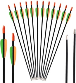 Wytrzymałe Strzały do łuku 12 sztuk zestaw łuk 28-calowe strzały z włókna szklanego