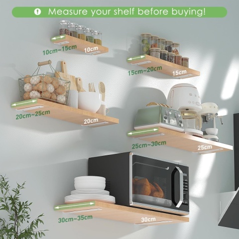 Yeabett Zestaw 4 wsporników półek 30 cm LOFT uchwyt półki, podpórka