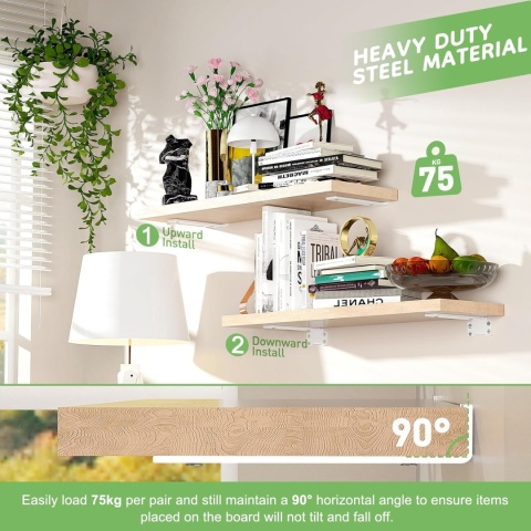 Yeabett Zestaw 4 wsporników półek 30 cm LOFT uchwyt półki, podpórka