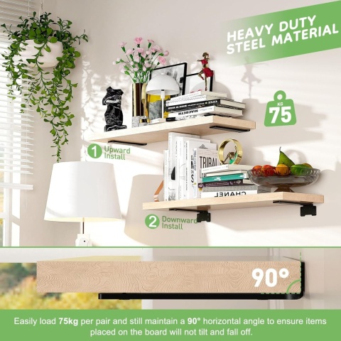 Yeabett Zestaw 6 wsporników półek 15 cm LOFT uchwyt półki, podpórka