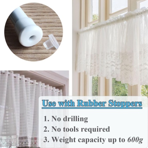 2 sztuki mały drążek zaciskowy, karnisz zaciskowy, drążek zaciskowy do okien, (90-120 cm, Ø 10mm)