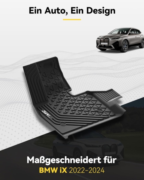 3W dla BMW IX I20 2022-2025 Dywaniki Samochodowe, Wykonane na Zamówienie Maty TPE