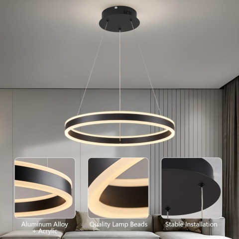 50cm Lampa Wisząca LED 48W Z Funkcją ściemniania 2700K-6500K z pilotem