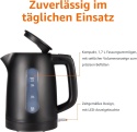 Amazon Basics Czajnik elektryczny 1,7 l, 2200 W, nie zawiera BPA, podstawa 360