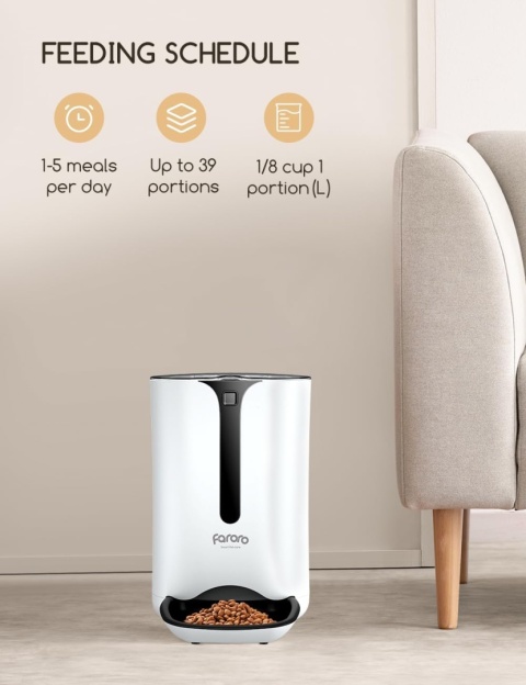 Automat do karmienia faroro nagrywanie głosu dla kotów i psów 7000 ml