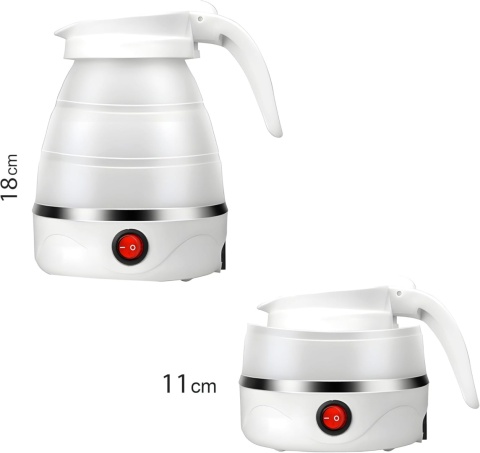 Czajnik Składany Elektryczny Silikonowy 0,6L 600W Turystyczny Podróżny
