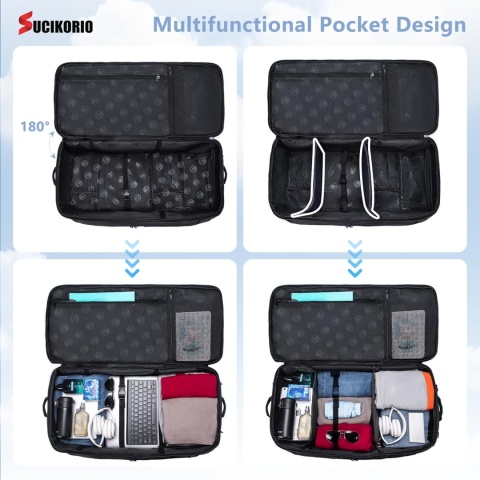 Duża Torba Podróżna / plecak 3 W 1 Z Kółkami SUCIKORIO 78x36x30cm