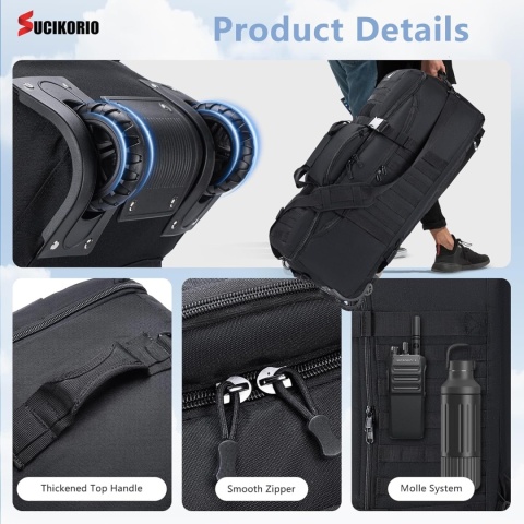 Duża Torba Podróżna / plecak 3 W 1 Z Kółkami SUCIKORIO 78x36x30cm