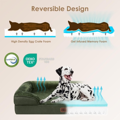 EHEYCIGA ortopedyczna sofa dla psa 89×56×15 cm wodoodporna