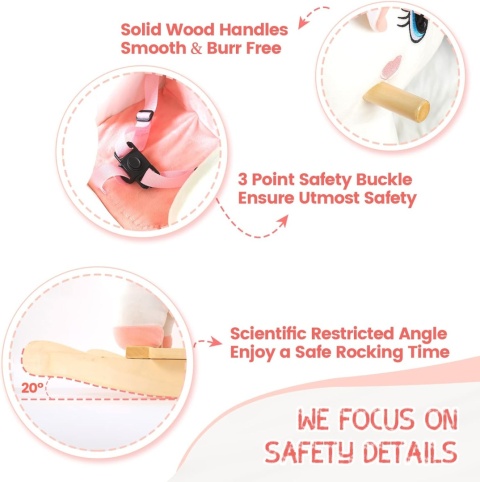 FUNLIO Konik Na Biegunach Jednorożec Dla Dzieci 6m-3l Łatwy Montaż