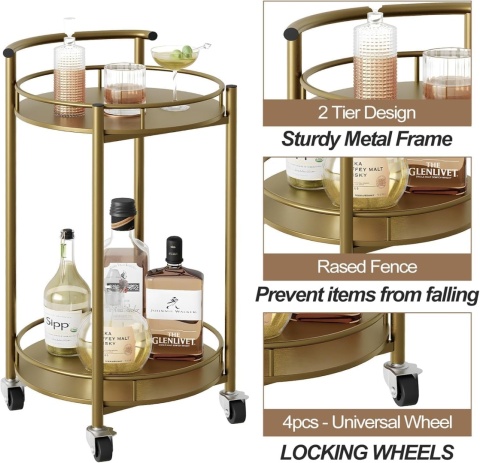 Garden 4 you 2-poziomowy wózek kuchenny 42gł. x 42szer. x 78wys metalowy