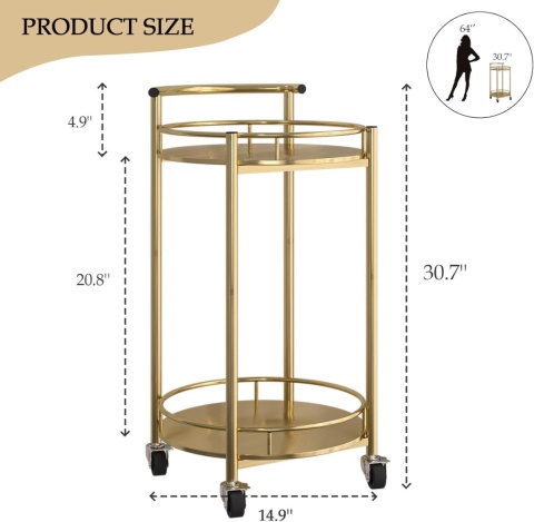 Garden 4 you 2-poziomowy wózek kuchenny 42gł. x 42szer. x 78wys metalowy