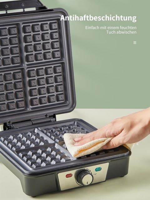 Gofrownica do 4 gofrów belgijskich, 1200 W regulacja temperatuty