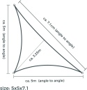 HAIKUS Żagiel przeciwsłoneczny wodoodporny UV 98% bialy 5m x 5m x 7.1m
