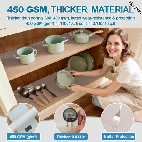 Hersvin Mata do szuflad, kuchenna, z tworzywa EVA, antypoślizgowa 50 x 600 cm