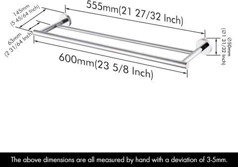KES Uchwyt na ręczniki stal nierdzewna 60 cm