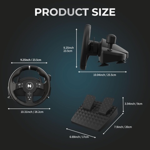 KIEROWNICA DO GIER NITHO DRIVE PRO V200 Z PEDAŁAMI DŹWIGNIĄ ZMIENY BIEGÓW