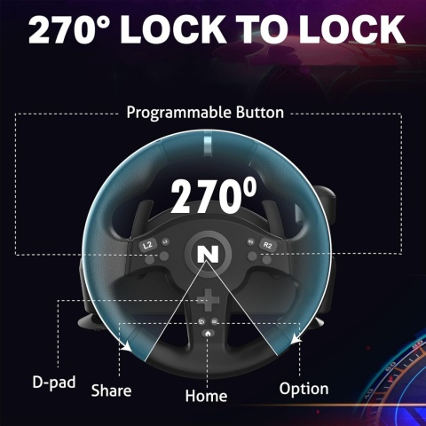KIEROWNICA DO GIER NITHO DRIVE PRO V200 Z PEDAŁAMI DŹWIGNIĄ ZMIENY BIEGÓW