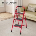 KINGRACK 3-stopniowa drabina z poręczami, schodkowa, składana drabina