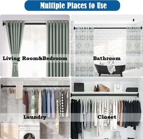 Karnisz Drążek prysznicowy rozporowy 90-140 cm x 32 mm biały