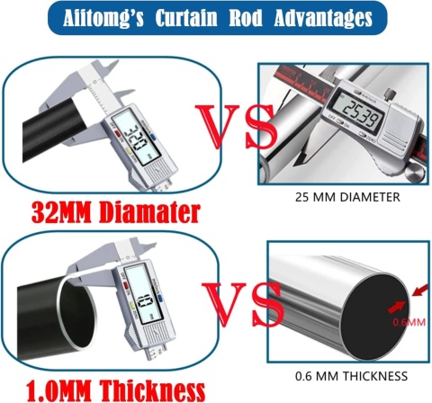 Karnisz Drążek prysznicowy rozporowy 90-140 cm x 32 mm biały