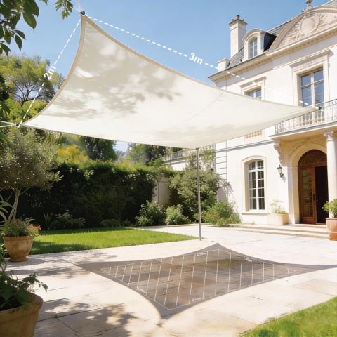 LOVE STORY Żagiel przeciwsłoneczny, wodoszczelny, 3 x 2 m, prostokątny,