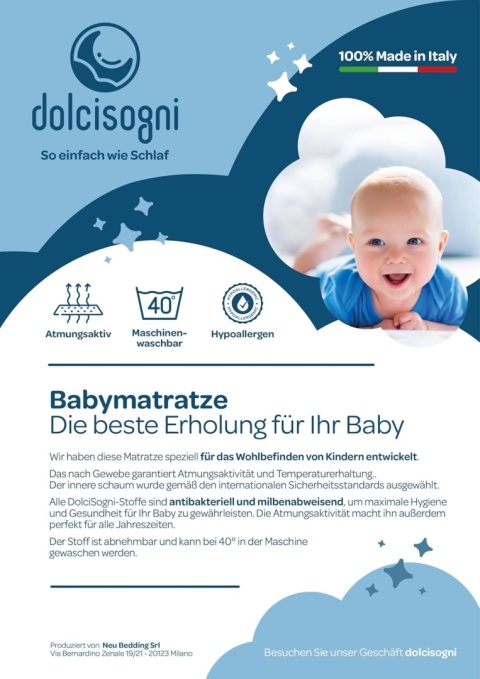 Materac DOLCI SOGNI średni 120 x 60 x 10 cm