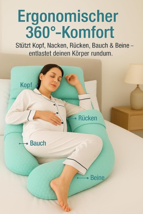 Nookish Poduszka ciążowa – ergonomiczna na całe ciało do odciążenia pleców i brzucha 3 w 1