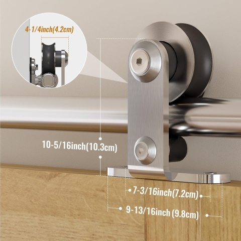 Okucie do drzwi przesuwnych ze stali nierdzewnej 167 cm, drzwi drewnianych