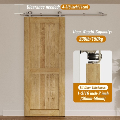 Okucie do drzwi przesuwnych ze stali nierdzewnej 167 cm, drzwi drewnianych