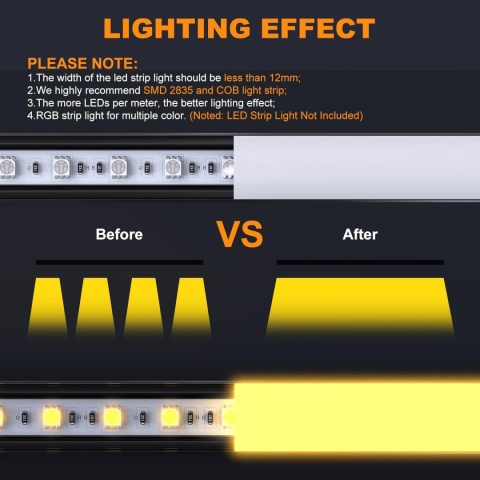 Profil LED, Aluminiowy 12 × 1 m, Kształt Litery V 45 Stopni