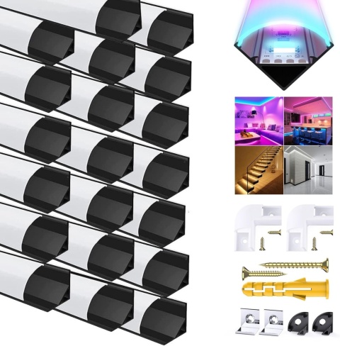 Profil LED, Aluminiowy 12 × 1 m, Kształt Litery V 45 Stopni