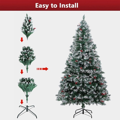 PureLiving sztuczna choinka premium 180cm stojak lampki szyszki