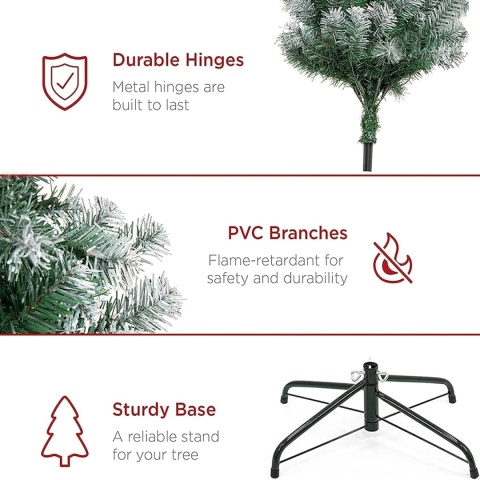 PureLiving sztuczna choinka premium 180cm stojak lampki szyszki