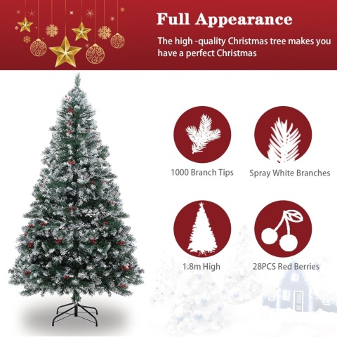 PureLiving sztuczna choinka premium 180cm stojak lampki szyszki