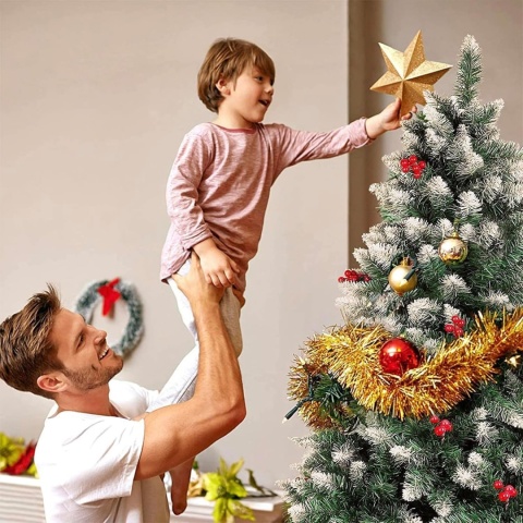 PureLiving sztuczna choinka premium 180cm stojak lampki szyszki